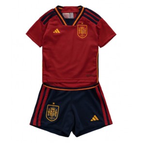 Spanien babykläder Hemmatröja barn VM 2022 Korta ärmar (+ Korta byxor)